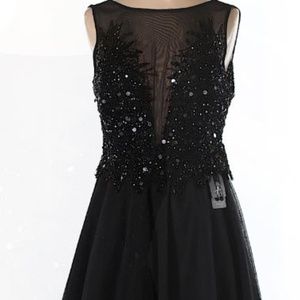 Adriana Papell black beaded dress size 8 nwt